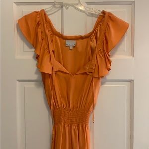 Silk off the shoulder dress
